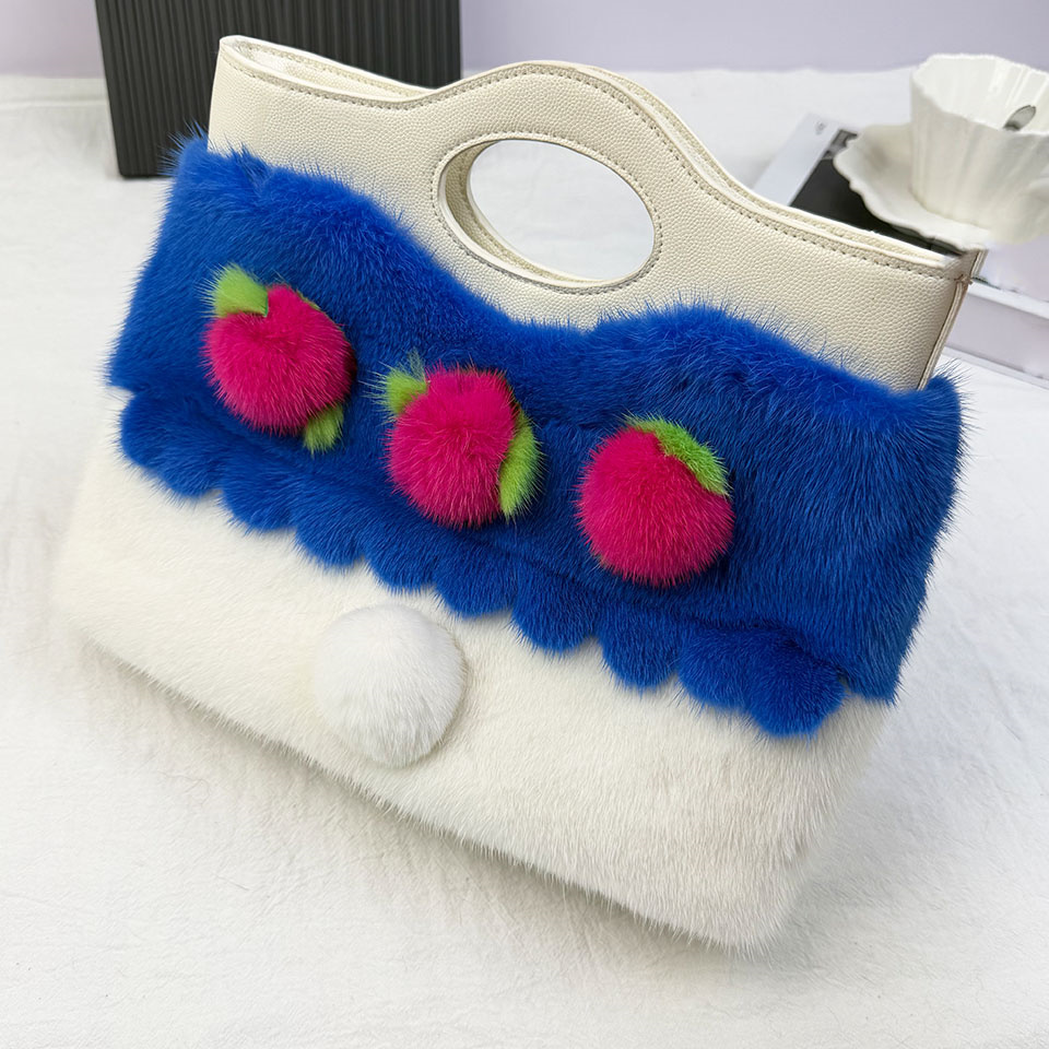 Interior Design High End - Lüks Vizon Kürk Tote Çanta Kadın