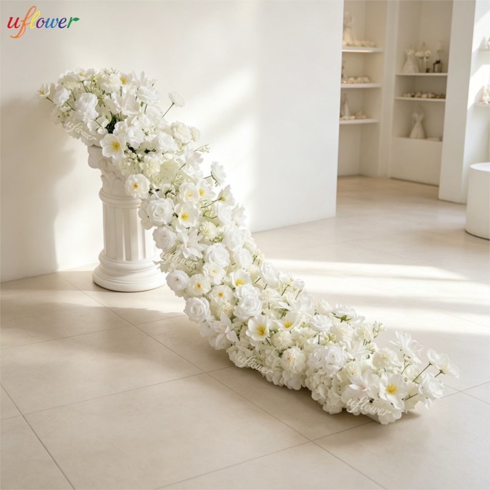 Uflower Beyaz Gül ve Ortanca Y - Table Runner incelemesi ve fiyatı