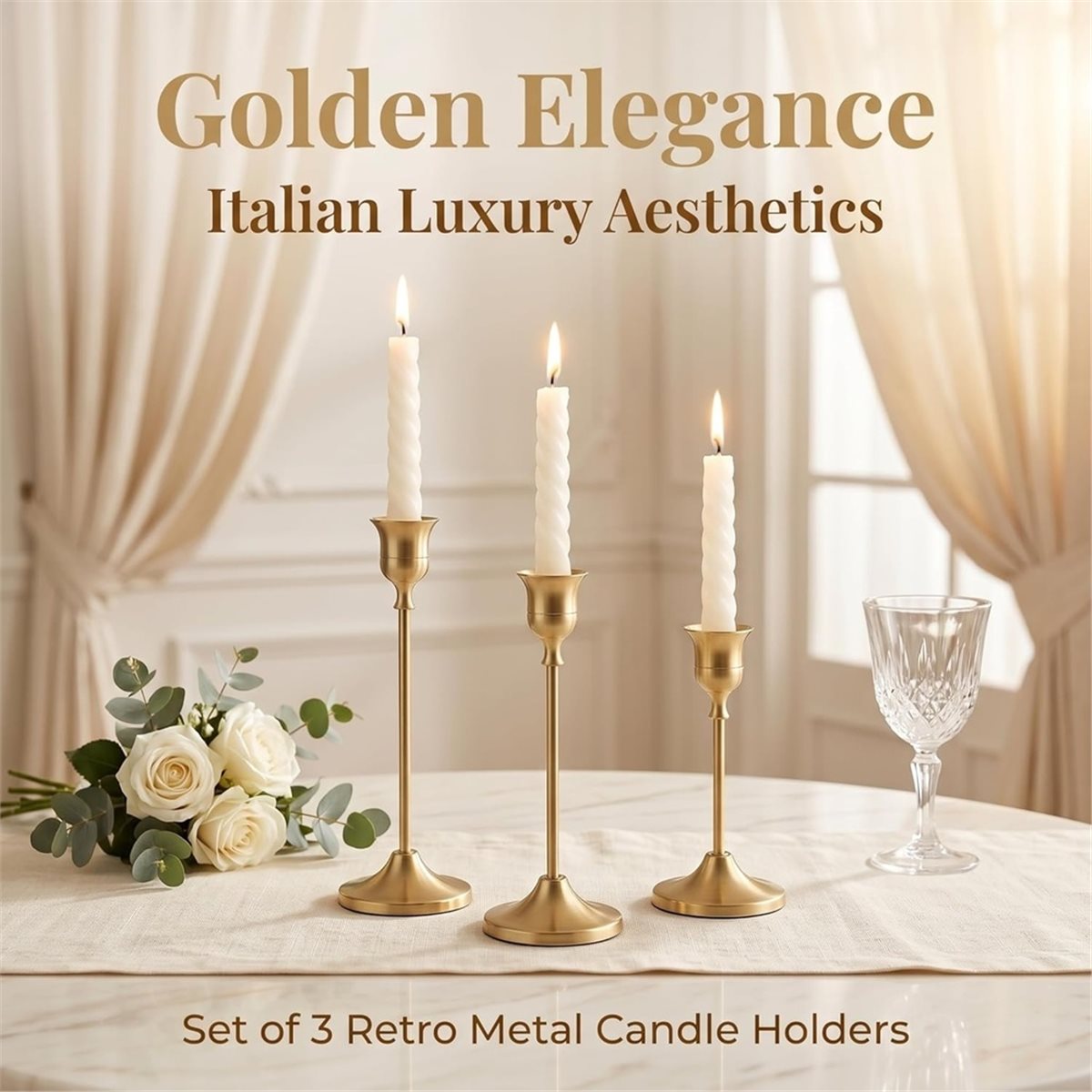 12 Adet Altın Şamdan, Vintage  - Candle Holder Decor incelemesi ve fiyatı