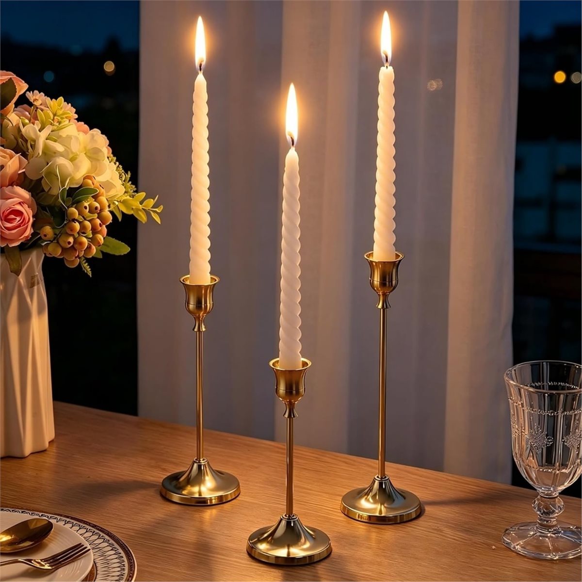 12 Adet Altın Şamdan, Vintage  - Candle Holder Decor incelemesi ve fiyatı